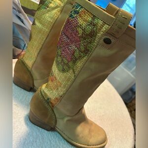 Almost Brand New Leather/ Suede Cowboy Boots By ANYTHING BUT MONDAY - Box 72